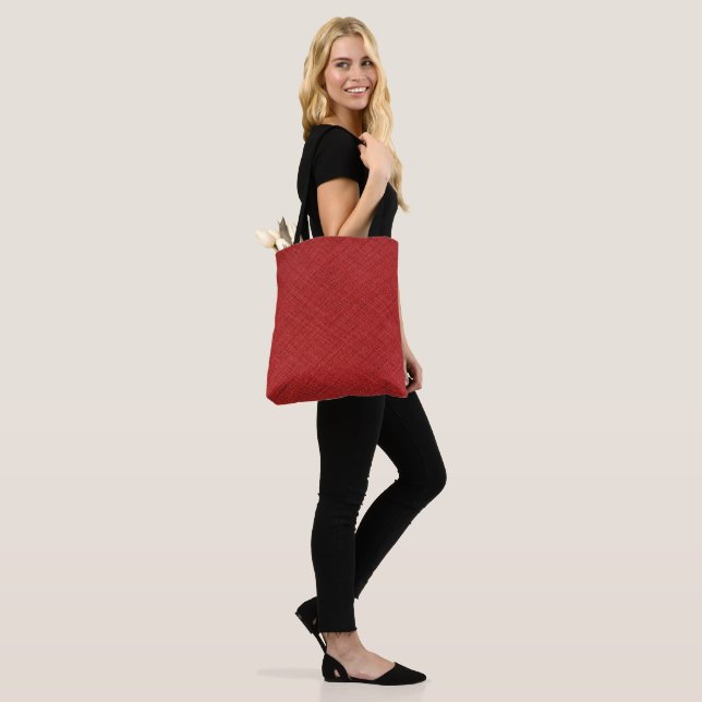 Real Red woven-look design Tote Bag (On Model)