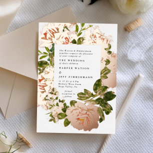 Real Rose Gold and Elegant Watercolor Wedding