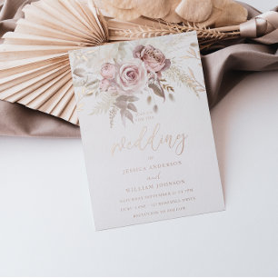 Real Rose Gold Blush Floral Wedding