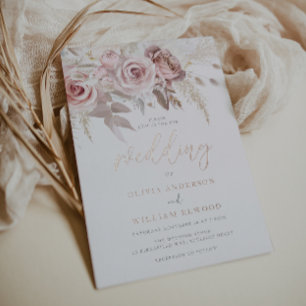 Real Rose Gold & Blush Roses Wedding