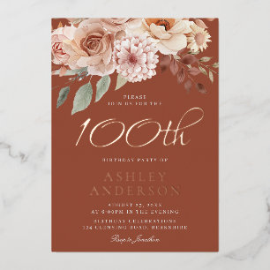 Real Rose Gold Bohemian 100th Birthday