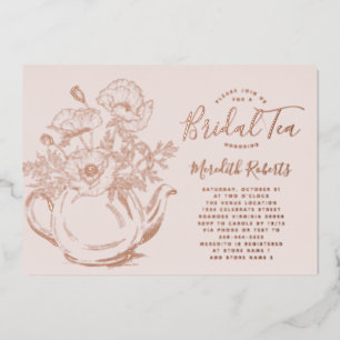 Real Rose Gold Floral Teapot Bridal Shower Tea