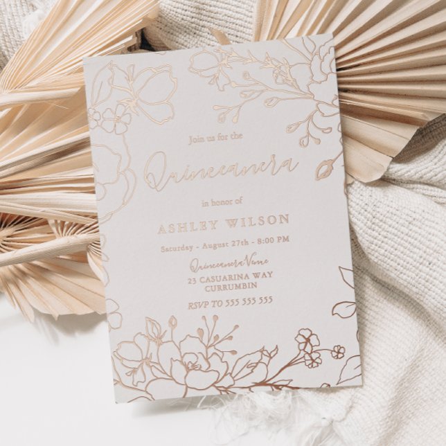 Real Rose Gold Flowers Elegant Quinceanera Party (Creator Uploaded)