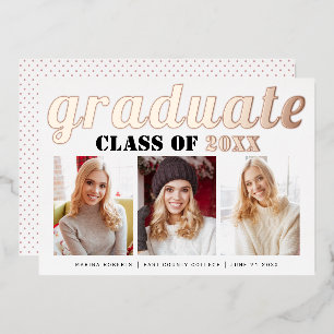 Real rose gold foil Class of 2022 graduate photo
