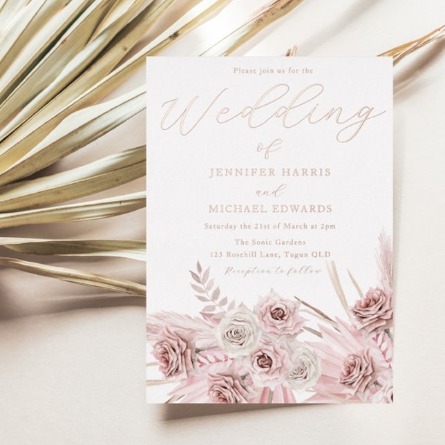 Real Rose Gold Foil Dusty Rose Boho Wedding (Creator Uploaded)
