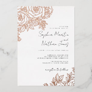 Real Rose Gold Foil Lush Rose Wedding