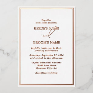 Real Rose Gold Foil Modern White Wedding