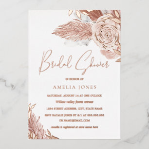 REAL ROSE GOLD FOIL Pink Boho Floral Bridal Shower