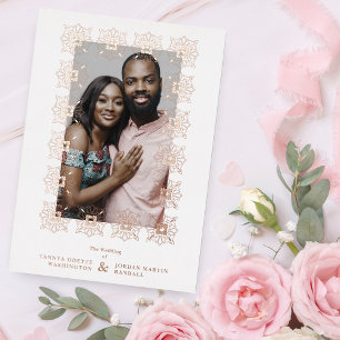 Real Rose Gold Sophisticated Ornament Frame Photo