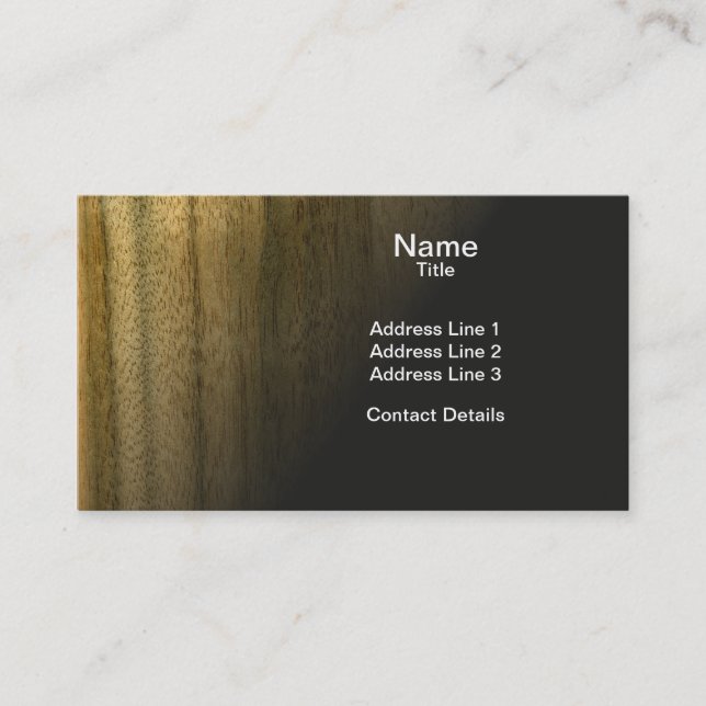 Real Scanned Australian Walnut Veneer Woodgrain Business Card (Front)