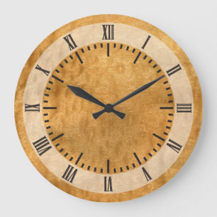 Real Scanned  Pommele Sapele Veneer Woodgrain Large Clock