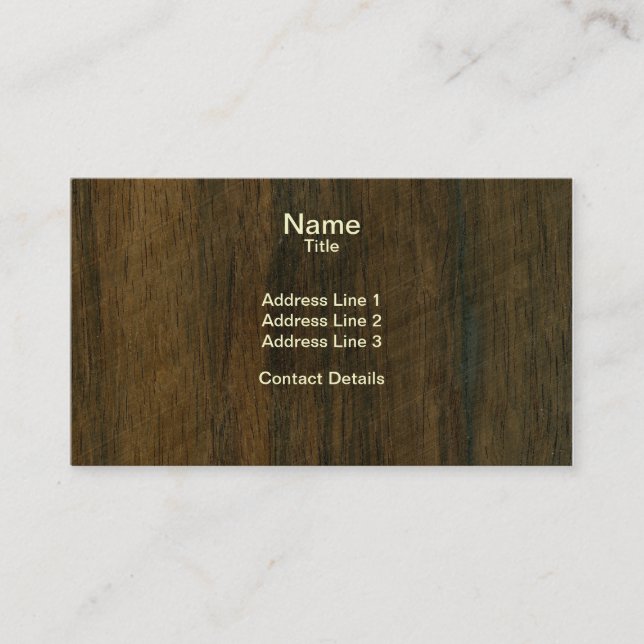 Real Scanned Rio Rosewood Palisander Veneer Wood Business Card (Front)