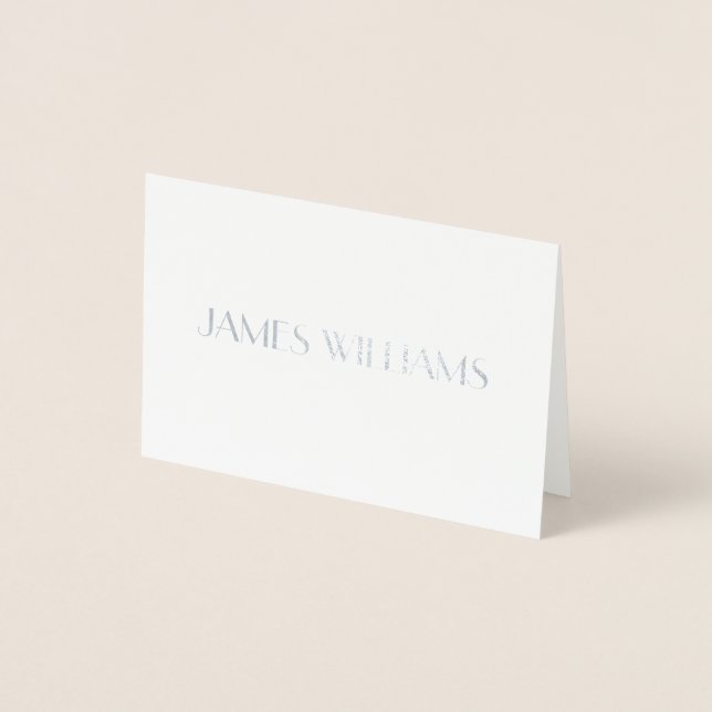 Real Silver Foil Art Deco Wedding Place Card (Front)