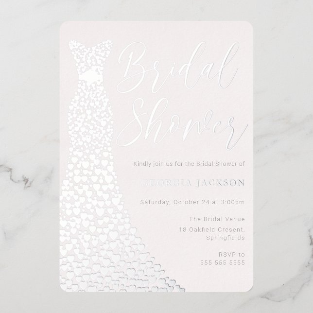 Real Silver Foil Dress Modern Bridal Shower (Front)
