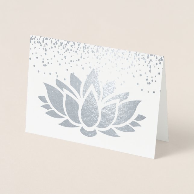 REAL silver foil lotus flower design Foil Card (Front)