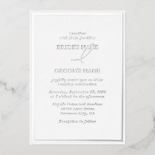 Real Silver Foil Modern White & Silver Wedding