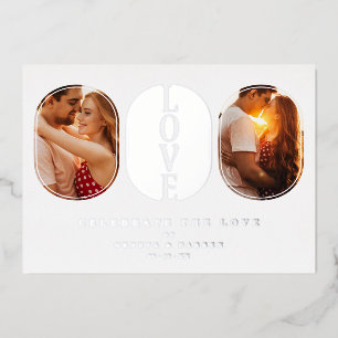 Real Silver Love Quote Wedding 2 Photos Couple