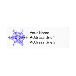 Real Snowflake Address Labels Sheet of 30
