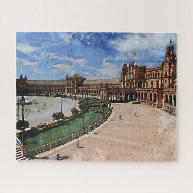 Real Spain- Plaza De Espana Jigsaw Puzzle (Horizontal)
