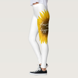 Real Sunflower Photo Field Flowers Are Happiness Leggings