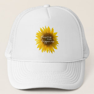 Real Sunflower Photo Field Flowers Are Happiness Trucker Hat