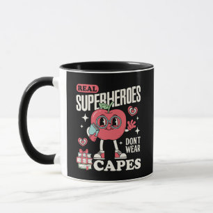 Real Superheroes Don't Wear Capes Teacher Apple Mug