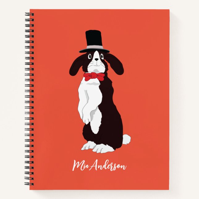 Real Tuxedo Bunny Notebook (Front)
