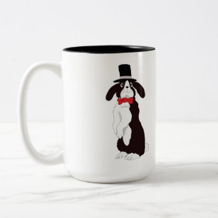 Real Tuxedo Bunny Two-Tone Coffee Mug