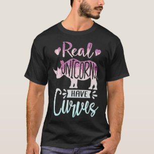 Real Unicorns Have Curves Funny Rhinoceros Pink O T-Shirt