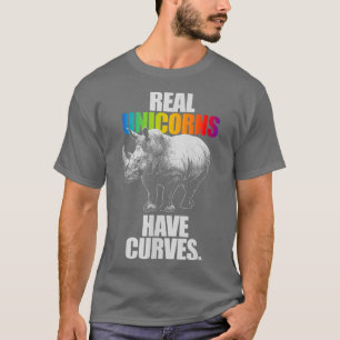 Real Unicorns Have Curves Rainbow Gym s for Women  T-Shirt