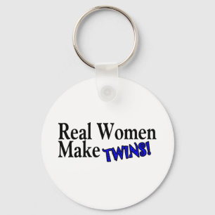 Real Woman Make Twins (Blue) Key Ring