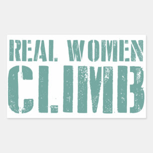 Real Women Climb Rectangular Sticker