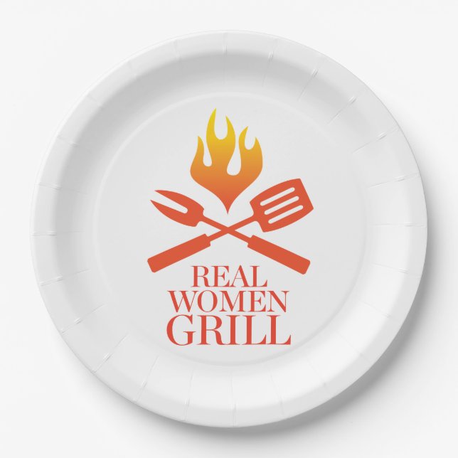 Real Women Grill Paper Plate (Front)