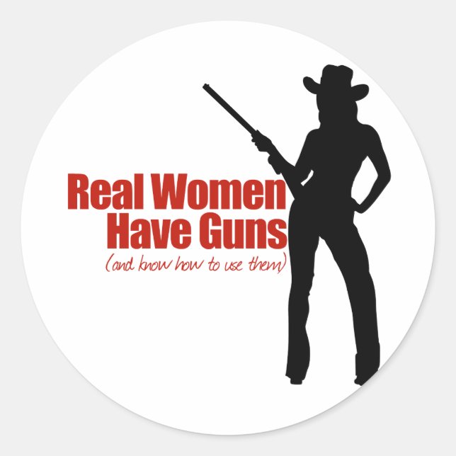 Real Women Have Guns Classic Round Sticker (Front)