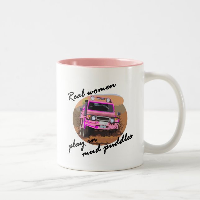 Real Women play in mud puddles Gifts. Two-Tone Coffee Mug (Right)