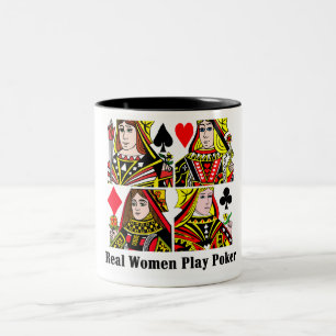 Real Women Play Poker Two-Tone Coffee Mug