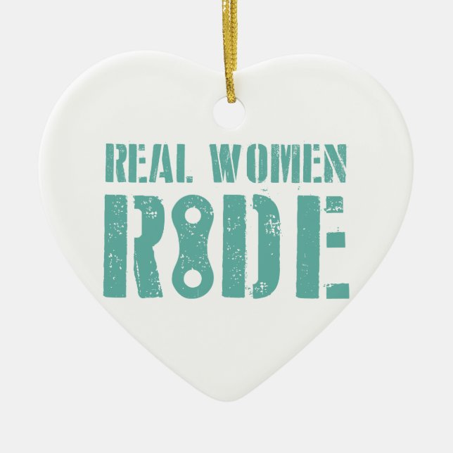 Real Women Ride Ceramic Tree Decoration (Front)