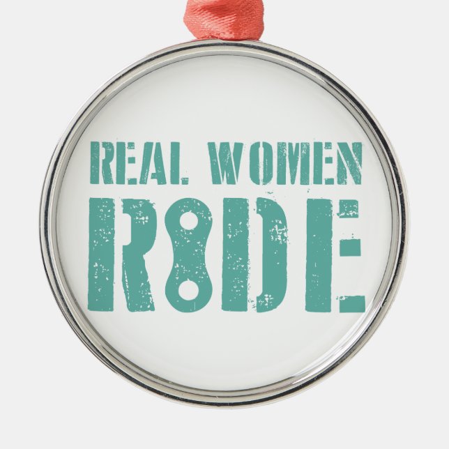 Real Women Ride Metal Tree Decoration (Front)