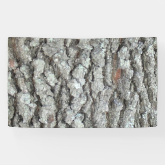 Real Wood Camouflage Oak Tree Bark Camo Banner (Horizontal)