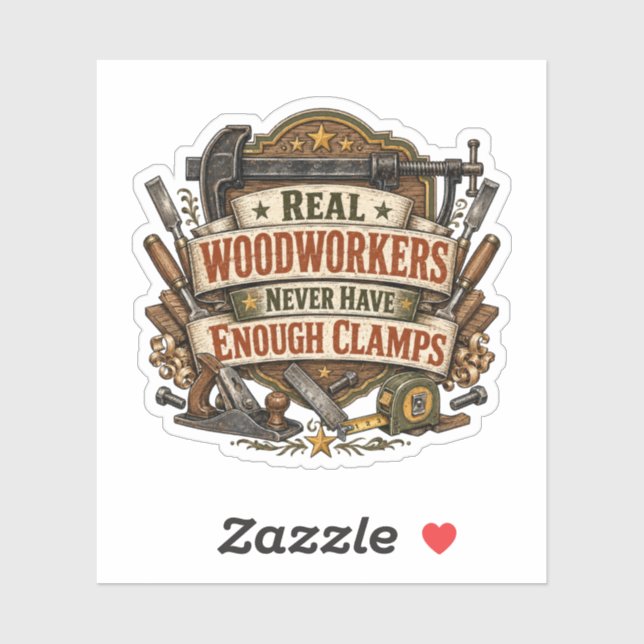 Real Woodworkers Clamp Sticker (Sheet)