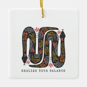 Realise Your Balance Floral Snakes Ceramic Ornament