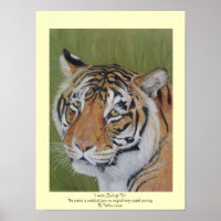 realist art wildlife painting of big cat tiger
