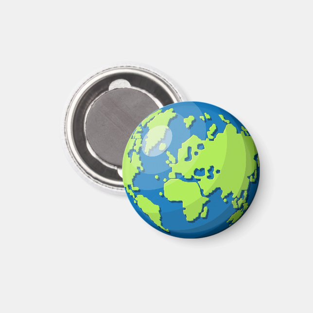 Realistic 3D Globe Design Earth Planet Art Magnet (Front/Back)