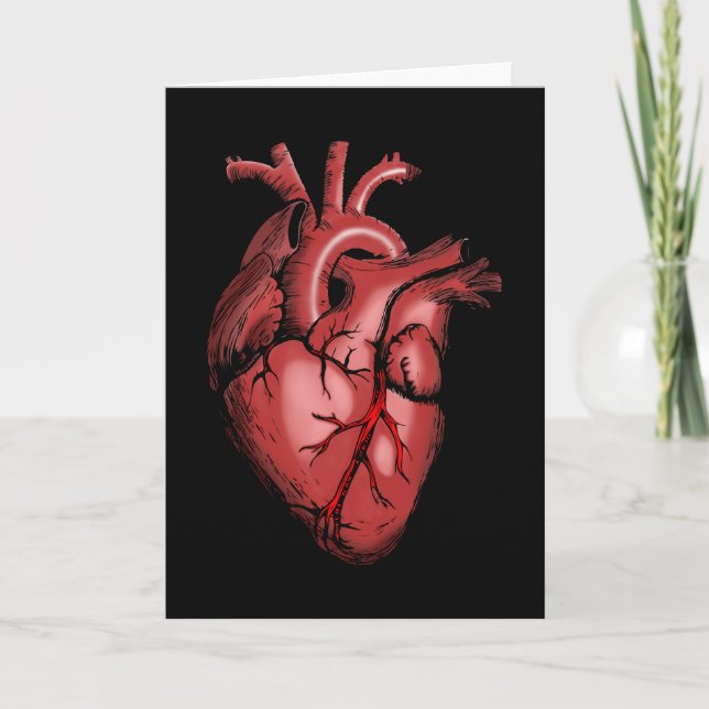 Realistic Anatomical Heart Image Card (Front)