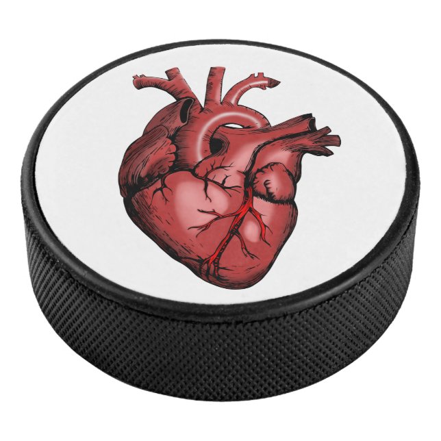 Realistic Anatomical Heart Image Hockey Puck (3/4)