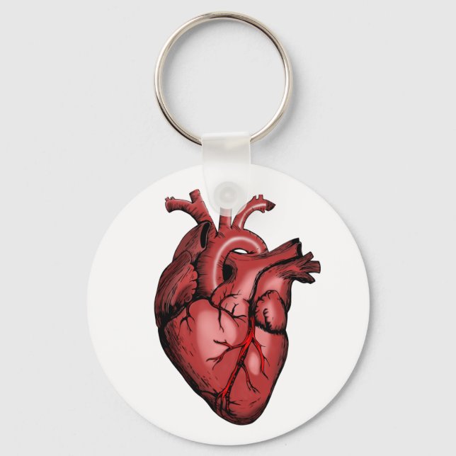 Realistic Anatomical Heart Image Key Ring (Front)