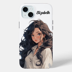 Realistic anime girl  iPhone 15 mini case