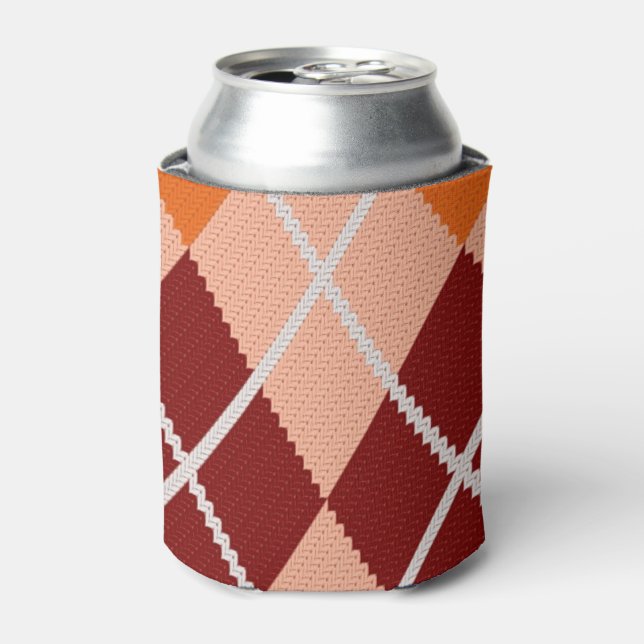Realistic Argyle Cloth Can Cooler (Can Front)