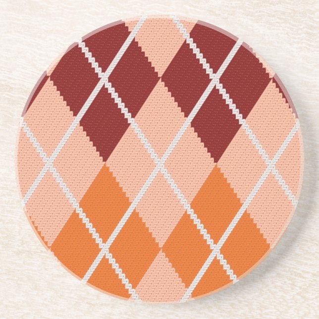 Realistic Argyle Cloth Coaster (Front)