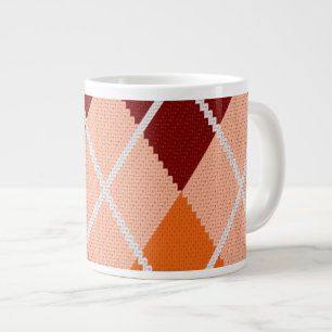 Realistic Argyle Cloth Large Coffee Mug